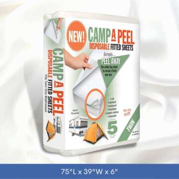 Twin Size PEELAWAYS Waterproof Disposable Bed Sheets for Homecare & Caregiving – Easy-to-Change 5-...