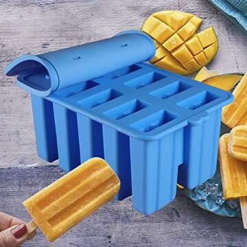Silicone Popsicles Molds,Popcylce Molds,Food Grade Reusable Popsicle Molds for Kids,Homemade Popsicl...