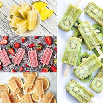 Silicone Popsicles Molds,Popcylce Molds,Food Grade Reusable Popsicle Molds for Kids,Homemade Popsicles Molds,Ice Cream Mold,Ice Pop Molds Maker with Popsicle Stick,Popsicle Bag,Funnel (Blue)