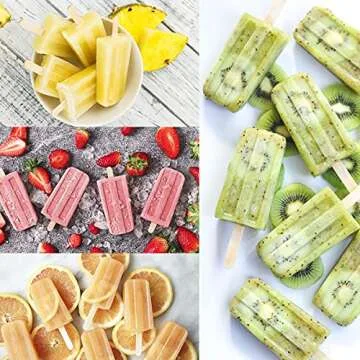 Silicone Popsicles Molds,Popcylce Molds,Food Grade Reusable Popsicle Molds for Kids,Homemade Popsicles Molds,Ice Cream Mold,Ice Pop Molds Maker with Popsicle Stick,Popsicle Bag,Funnel (Blue)