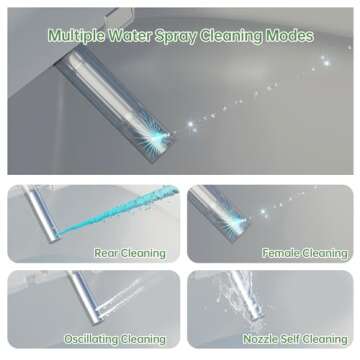 Inus N31 Electric Heated Bidet Toilet Seat Elongated, Warm Water, Smart Heated Water Luxury Bidet Toilet Seat with Night Light, Self Cleaning Nozzle, Tankless, Smart Touch Panel & Temperature Control