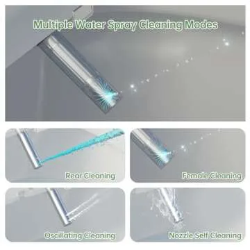 Inus N31 Electric Heated Bidet Toilet Seat Elongated, Warm Water, Smart Heated Water Luxury Bidet Toilet Seat with Night Light, Self Cleaning Nozzle, Tankless, Smart Touch Panel & Temperature Control