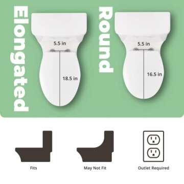 Inus N31 Electric Heated Bidet Toilet Seat Elongated, Warm Water, Smart Heated Water Luxury Bidet Toilet Seat with Night Light, Self Cleaning Nozzle, Tankless, Smart Touch Panel & Temperature Control