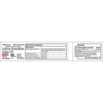 Rising Pharma - Cetirizine HCL 10 mg - Antihistamine Seasonal Allergy Tablets - 100 tablets