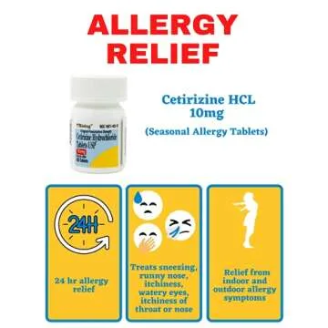 Rising Pharma - Cetirizine HCL 10 mg - Antihistamine Seasonal Allergy Tablets - 100 tablets