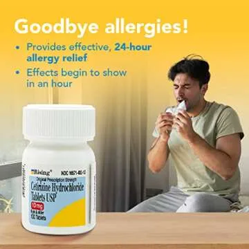 Rising Pharma - Cetirizine HCL 10 mg - Antihistamine Seasonal Allergy Tablets - 100 tablets