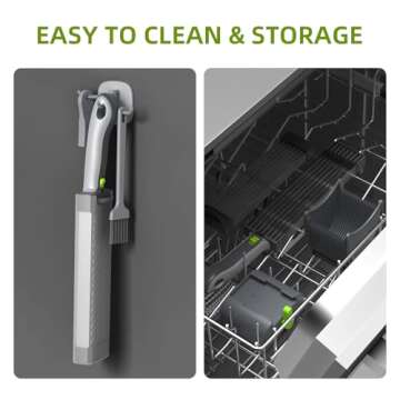 Fresh Meat Slicer, Thickness Adjustable 2 or 4 mm, 17 IN 1 Stainless Steel Cleaver Kitchen Knife, Manual Meat Cutter Jerky Slicer for Beef Pork, Not Suit for Frozen or Deil Meat (Gray)