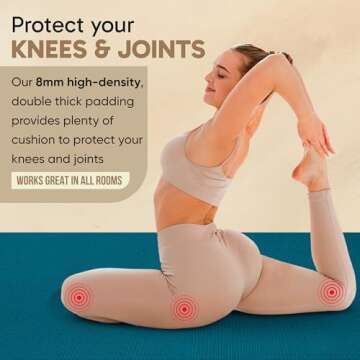 Gorilla Mats Premium Large Yoga Mat – 6' x 4' x 8mm Extra Thick & Ultra Comfortable, Non-Slip Barefoot Exercise Mat – Works Great on Any Floor for Stretching, Cardio or Home Workouts