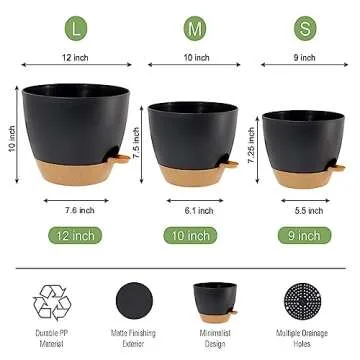 UOUZ Large Self-Watering Pots: Stylish & Functional Planters for Healthy Plants