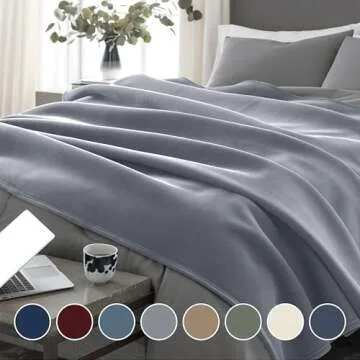 Vellux 1B07046 Original Insulating Core Hotel Style Solid blanket Machine Washable Soft Cozy Warm Pe...