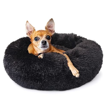 nononfish Puppy Beds for Small Dogs Washable 19” Black Calming and Anxiety Pet Beds Fluffy and Plu...