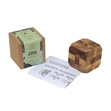Hidden Passage: Wooden Puzzle 3D Brain Teaser Puzzle STEM Skill Builder Interlocking Game Educational Problem Solving Game for Adults Stocking Filler Unique Handmade Mechanical Puzzle