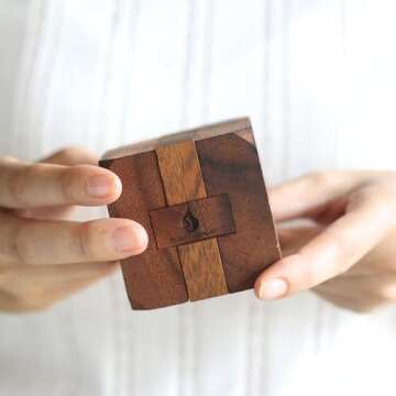 Hidden Passage: Wooden Puzzle 3D Brain Teaser Puzzle STEM Skill Builder Interlocking Game Educational Problem Solving Game for Adults Stocking Filler Unique Handmade Mechanical Puzzle