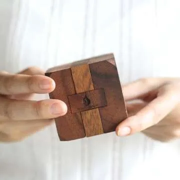 Hidden Passage: Wooden Puzzle 3D Brain Teaser Puzzle STEM Skill Builder Interlocking Game Educational Problem Solving Game for Adults Stocking Filler Unique Handmade Mechanical Puzzle