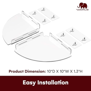 Adhesive Acrylic Bathroom Shelves No Drilling Waterproof 2 Pack