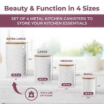 Pebble & Stem Kitchen Canisters Set with Airtight Lids