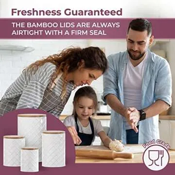 Pebble & Stem Kitchen Canisters Set with Airtight Lids