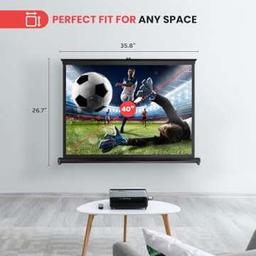 Pyle Portable Projector Screen - Mobile Projection Screen Stand, Lightweight Carry & Durable Easy Pu...