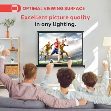 Pyle Portable Projector Screen - Mobile Projection Screen Stand, Lightweight Carry & Durable Easy Pull Out System for Schools Meeting Conference Indoor Outdoor Use, 40 Inch (PRJTP46), White