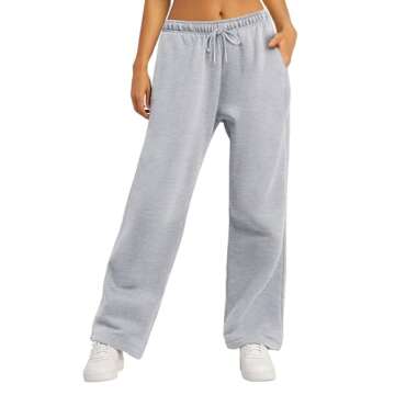 Winioder Wide Leg Sweatpants for Women Elastic High Waisted Baggy Sweat Pants Teen Girls Oversized S...