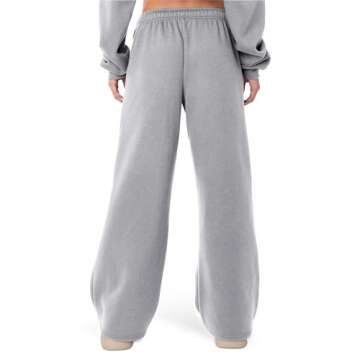 Winioder Wide Leg Sweatpants for Women Elastic High Waisted Baggy Sweat Pants Teen Girls Oversized Straight Leg Sweatpants(Z-Grey,Small)