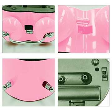 SHISEDECO 3 Inches Cute Twin Bell Loud Alarm Clock Silent Analog Quartz Nightlight Tableclock Battery Operated for Kids, Seniors, Heavy Sleepers, Decorations for Bedroom, Living Room (Pink)