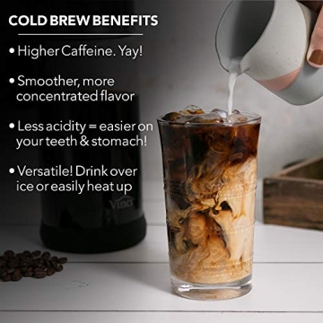 VINCI Express Cold Brew, Electric Cold Brew Coffee Maker in 5 minutes, 4 Brew Strength Settings & Cleaning Cycle, Easy to Use & Clean, Glass Carafe, Cold Brewer for Iced Coffee, 1.1 L Pitcher (37 oz)