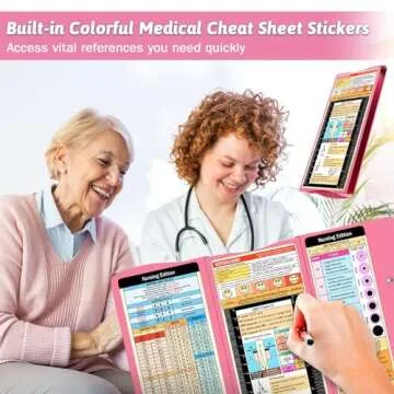 Nursing Clipboard Foldable Clipboard Medical: Nursing Edition Cheat Sheets Aluminum 3 Layers Foldable Clipboard Nursing Pocket Size Profile Clip Nurse Clipboard Notepad for Nurses Students and Doctors