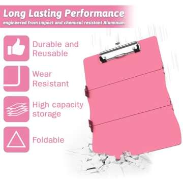 Nursing Clipboard Foldable Clipboard Medical: Nursing Edition Cheat Sheets Aluminum 3 Layers Foldable Clipboard Nursing Pocket Size Profile Clip Nurse Clipboard Notepad for Nurses Students and Doctors