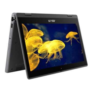 ASUS BR1100 Laptop 2in1, 11.6in Touchscreen Laptop, Celeron N6000, 8GB RAM, 128GB SSD, HDMI, Windows 10 Pro(Renewed)