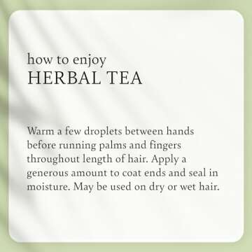 Camille Rose Herbal Tea leave in Hair Oil, with Jojoba and Lavender to Seal Moisture and Soften Strands, for all Hair Types, 9 fl oz