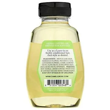 Camille Rose Herbal Tea leave in Hair Oil, with Jojoba and Lavender to Seal Moisture and Soften Strands, for all Hair Types, 9 fl oz