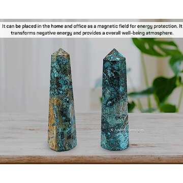 Chrysocolla Crystal Tower for Healing and Meditation