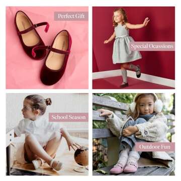Childrenchic Mary Jane Shoes for Girls – Classic & Comfortable Canvas Dress Shoes for Toddlers & K...