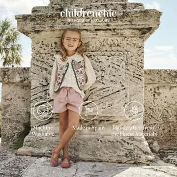 Childrenchic Mary Jane Shoes for Girls – Classic & Comfortable Canvas Dress Shoes for Toddlers & Kids – Perfect Flats for School, Play, and Special Occasions (Canvas, Mustard, 3 Little Kid)