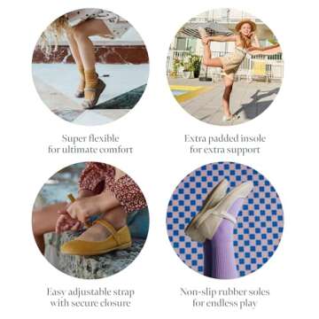 Childrenchic Mary Jane Shoes for Girls – Classic & Comfortable Canvas Dress Shoes for Toddlers & Kids – Perfect Flats for School, Play, and Special Occasions (Canvas, Mustard, 3 Little Kid)