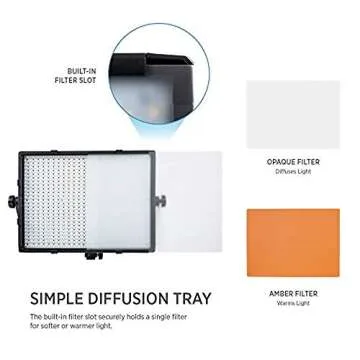 Fovitec 600 LED Daylight Panel Kit with Cases and Stand, 2 LED Panels and Barn Doors, 5600K, 95+ CRI for Portraits, Product Photography, Vlogging, and Live Streaming