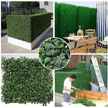 Artificial Hedge Plant Privacy Fence Panels for Home