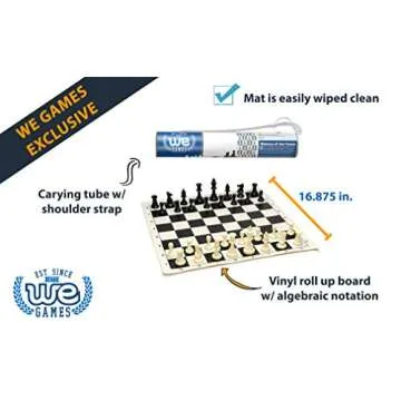 WE Games Chess Sets for Adults, Chess Board is 17 in., Chess Pieces with 3.08 inch King Travel Chess...