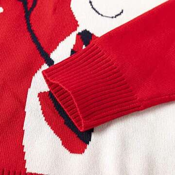 ILAVSUN Girls Ugly Christmas Sweater Kids Little Boys Double Layer Knitted Funny Snowman Snowflakes Xmas Holiday Pullover Sweater 4-5 Years Old Red