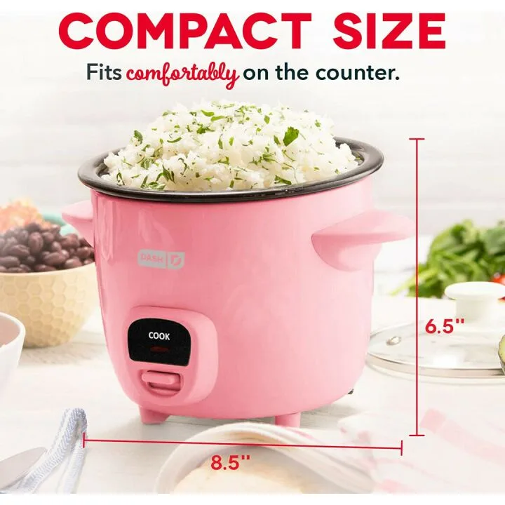 DASH Mini Rice Cooker & Steamer in Pink