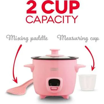 DASH Mini Rice Cooker & Steamer in Pink