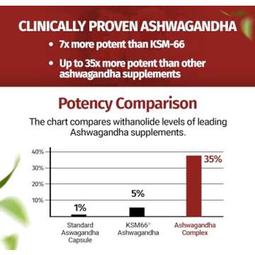 1 Body Ashwagandha Complex with Shoden® – Clinically Supported Stress Relief, Sleep, and Energy Support – Vegan, Non-GMO Supplements – 60 Capsules