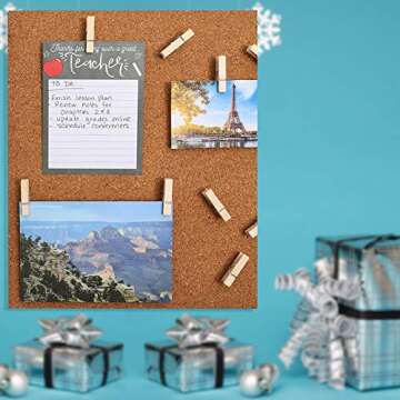 UpdateClassic 50 PCS Push Pin Clips, Wooden Push Pins for Cork Board, Teacher Supplies for Classroom...