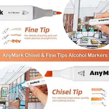 AnyMark 48 Colors Alcohol Markers for All Ages
