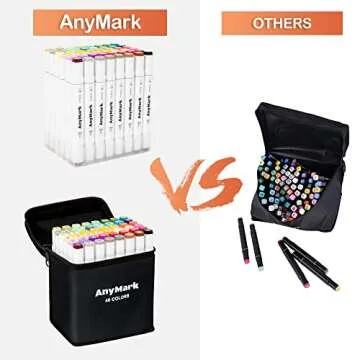 AnyMark 48 Colors Alcohol Markers for All Ages