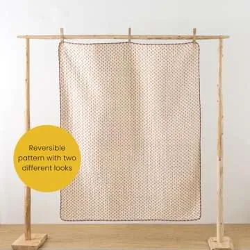 SLPR Floral Cotton Quilted Throw Blanket for Cozy Decor