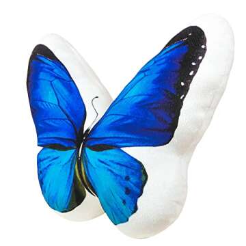JWH 3D Butterfly Pillow Decorative Plush Throw Pillow Colorful Animal Print Cushion Bed Couch Living...