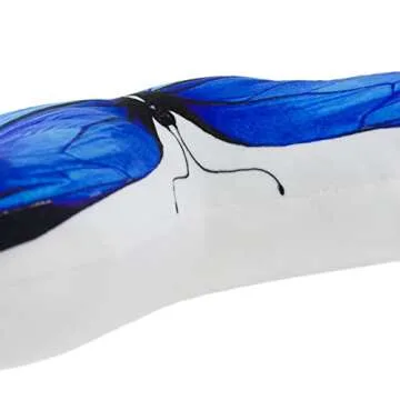 JWH 3D Butterfly Pillow Decorative Plush Throw Pillow Colorful Animal Print Cushion Bed Couch Living Room Bedroom Farmhouse 13x15 Inch Blue