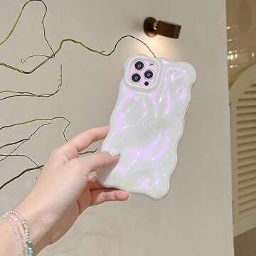 XIZYO for iPhone 14 Pro Case 6.1 Inch Cute Wave Pattern Aesthetic Phone Case 3D Curly Wavy Shape Pla...